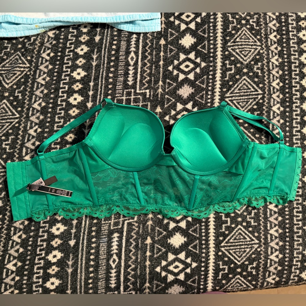 Lace Corset Top|Emerald Green VS Bustier|34D BNWT - Picture 2 of 5